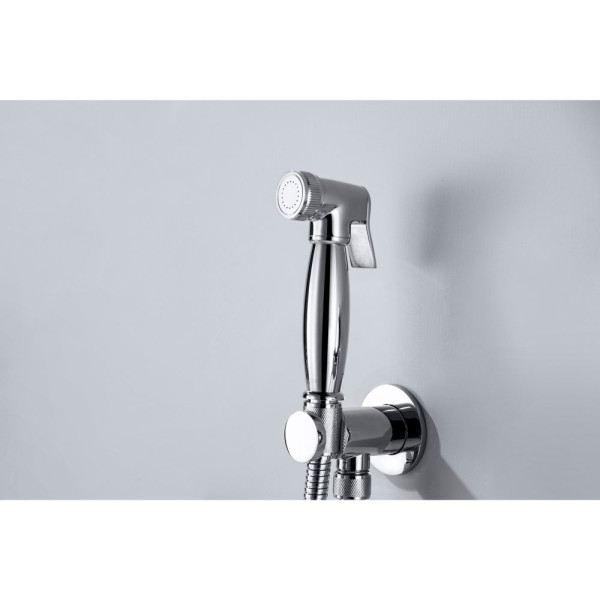 AQ1519CR КЛАССИК набор с гигиеническим душем (смеситель + гигиеническая лейка + шланг + шланговое подсоединение с держателем). Фото 6