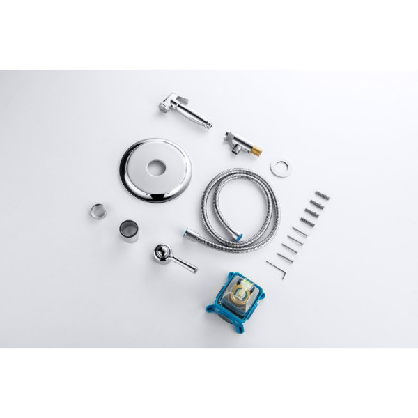 AQ1519CR КЛАССИК набор с гигиеническим душем (смеситель + гигиеническая лейка + шланг + шланговое подсоединение с держателем). Фото 9