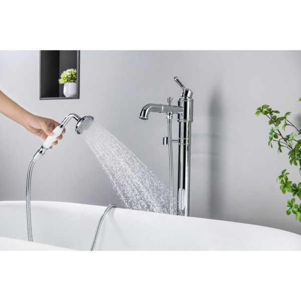 AQ1545CR КЛАССИК смеситель для ванны напольный (внешняя и скрытая часть). Фото 5