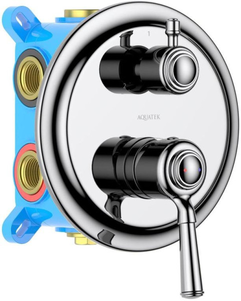 AQ1547CR КЛАССИК смеситель для ванны 3 режима (внешняя и скрытая часть). Фото 1