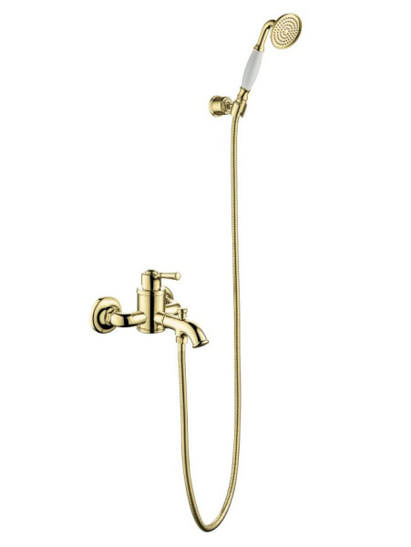 AQ1549PG КЛАССИК смеситель для ванны с душевым набором, полир. золото. Фото 1