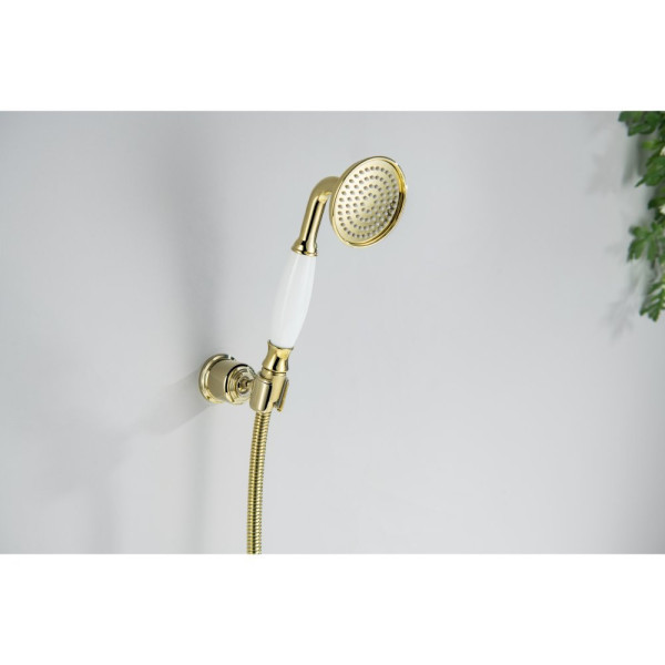 AQ1549PG КЛАССИК смеситель для ванны с душевым набором, полир. золото. Фото 4