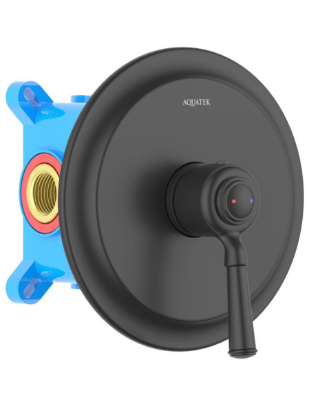 AQ1566MB КЛАССИК смеситель для душа 1 режим (внешняя и скрытая часть), матовый черный. Фото 1