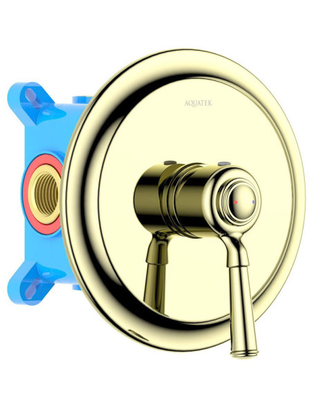 AQ1566PG КЛАССИК смеситель для душа 1 режим (внешняя и скрытая часть), полир. золото. Фото 1