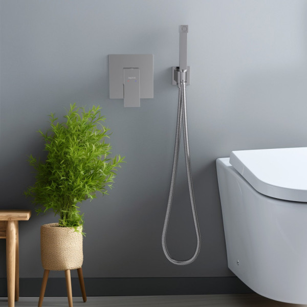 AQ1619CR ЛИБРА набор с гигиеническим душем (смеситель + гигиеническая лейка + шланг + шланговое подсоединение с держателем). Фото 2