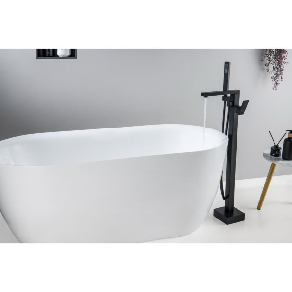 AQ1645MB ЛИБРА смеситель для ванны напольный, матовый черный. Фото 4