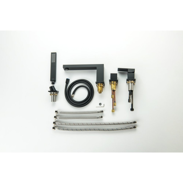 AQ1648MB ЛИБРА смеситель на борт ванны на 4 отв., матовый черный. Фото 3