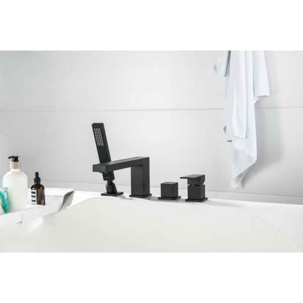 AQ1648MB ЛИБРА смеситель на борт ванны на 4 отв., матовый черный. Фото 5