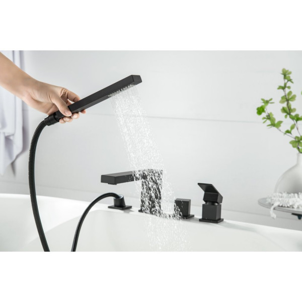 AQ1648MB ЛИБРА смеситель на борт ванны на 4 отв., матовый черный. Фото 8