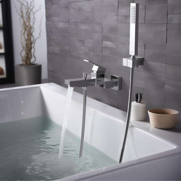 AQ1649CR ЛИБРА смеситель для ванны с душевым набором 1jet. Фото 4