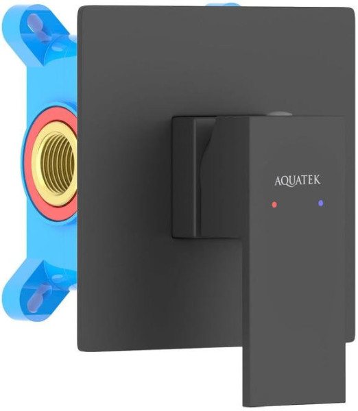 AQ1666MB ЛИБРА смеситель для душа 1 режим (внешняя и скрытая часть), матовый черный. Фото 1