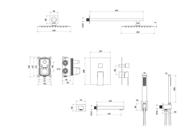 AQ1673CR ЛИБРА Set 4 в 1 душевой комплект 3 режима. Фото 2