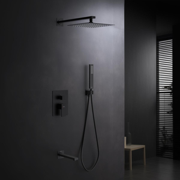 AQ1673MB ЛИБРА Set 4 в 1 душевой комплект 3 режима, матовый черный. Фото 3