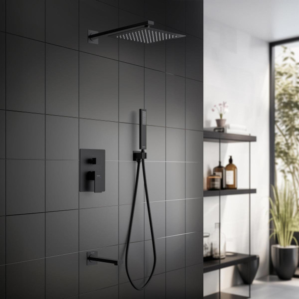 AQ1673MB ЛИБРА Set 4 в 1 душевой комплект 3 режима, матовый черный. Фото 5