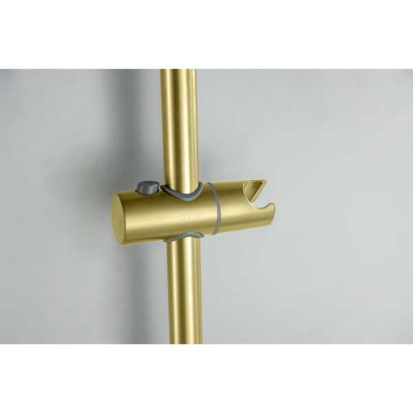 AQ1748BG ЛУГАНО смеситель для ванны с душевым гарнитуром 3jet, шлиф. золото. Фото 14