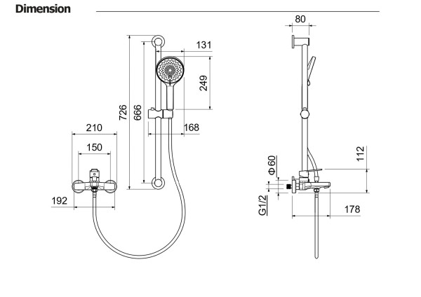 AQ1748BG ЛУГАНО смеситель для ванны с душевым гарнитуром 3jet, шлиф. золото. Фото 4