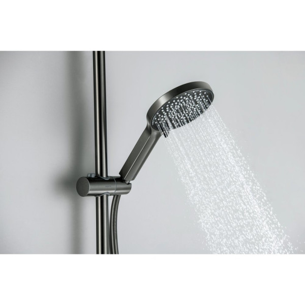 AQ1748BGM ЛУГАНО смеситель для ванны с душевым гарнитуром 3jet, оружейная сталь (шлиф. черный хром). Фото 11