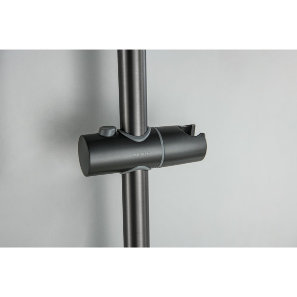 AQ1748BGM ЛУГАНО смеситель для ванны с душевым гарнитуром 3jet, оружейная сталь (шлиф. черный хром). Фото 12