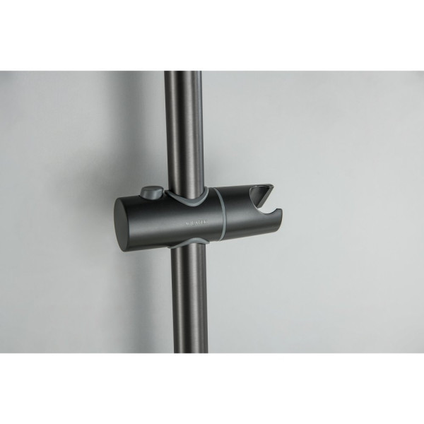 AQ1748BGM ЛУГАНО смеситель для ванны с душевым гарнитуром 3jet, оружейная сталь (шлиф. черный хром). Фото 13