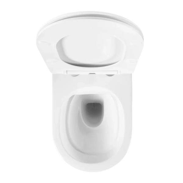 AQ1901-00 ЕВРОПА Унитаз подвесной безободковый 525*360*320мм, тонкое сиденье с механизмом плавного закрывания, крепеж. Фото 4