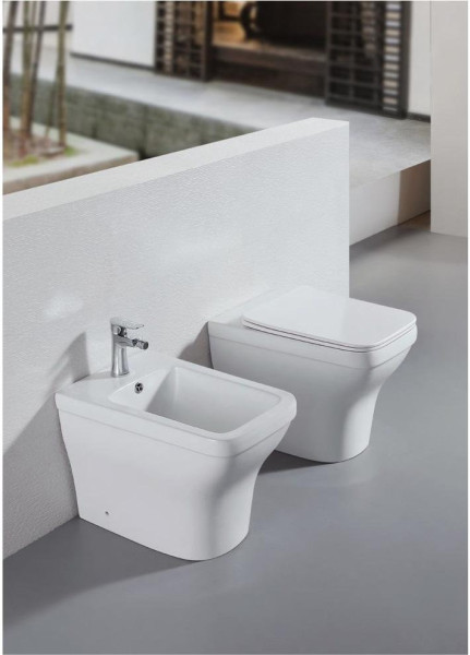 AQ1964-00 АМАДЕО Унитаз приставной безободковый 560*365*400 мм, тонкое сиденье с механизмом плавного закрывания, крепеж. Фото 4