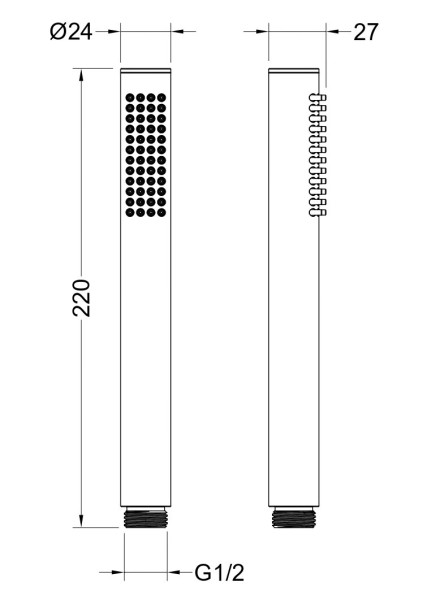AQ2002BGM ЕВРОПА ручной душ 1jet, оружейная сталь (шлиф. черный хром). Фото 2