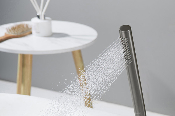 AQ2002BGM ЕВРОПА ручной душ 1jet, оружейная сталь (шлиф. черный хром). Фото 3