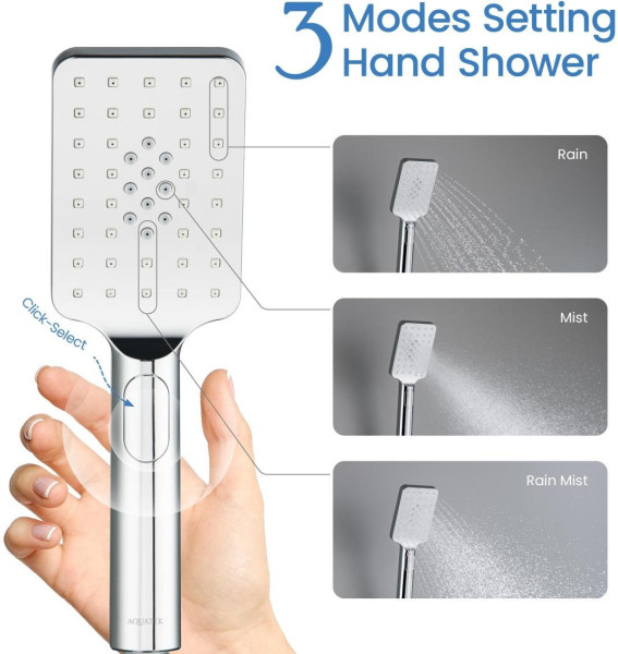 AQ2005CR ЛИРА ручной душ Select 80 3 jet. Фото 6