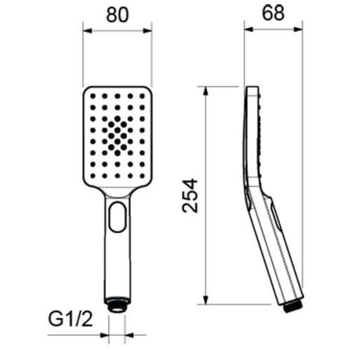 AQ2005MB ЛИРА ручной душ Select 80 3 jet, матовый черный. Фото 2