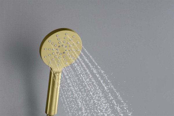 AQ2006BG ОБЕРОН ручной душ Select 120 3 jet, шлиф. золото. Фото 6