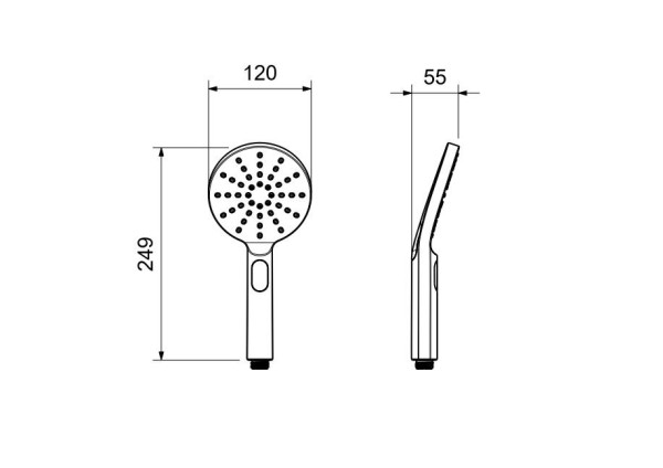 AQ2006BG ОБЕРОН ручной душ Select 120 3 jet, шлиф. золото. Фото 9