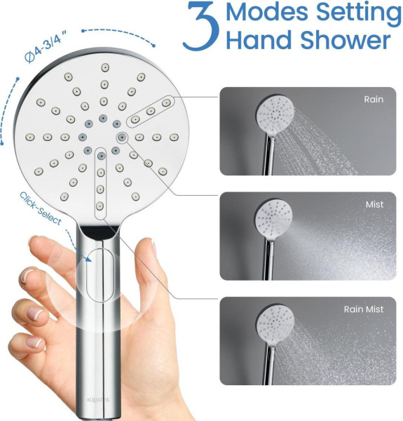 AQ2006CR ОБЕРОН ручной душ Select 120 3 jet. Фото 7