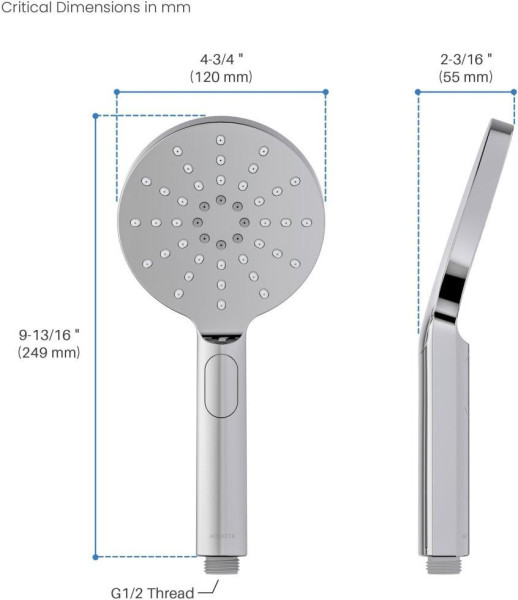 AQ2006CR ОБЕРОН ручной душ Select 120 3 jet. Фото 9