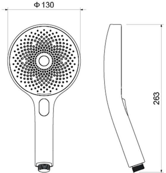AQ2007CR ОБЕРОН ручной душ Select 130 3 jet. Фото 2