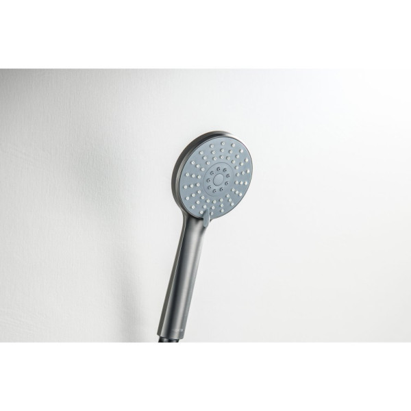 AQ2009BGM БЕТТА ручной душ 100 3 jet, оружейная сталь (шлиф. черный хром). Фото 3