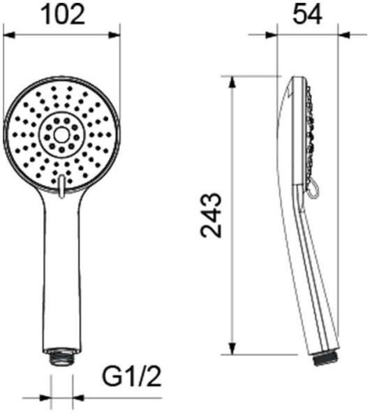 AQ2009CR БЕТТА ручной душ 100 3 jet. Фото 2