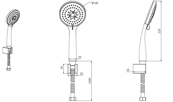 AQ2010CR ВЕГА душевой набор 3jet. Фото 2