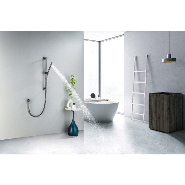 AQ2012BGM ЕВРОПА душевой гарнитур 1jet 65 см, оружейная сталь (шлиф. черный хром). Фото 3