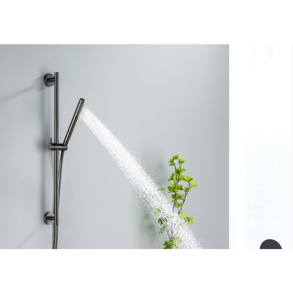 AQ2012BGM ЕВРОПА душевой гарнитур 1jet 65 см, оружейная сталь (шлиф. черный хром). Фото 4