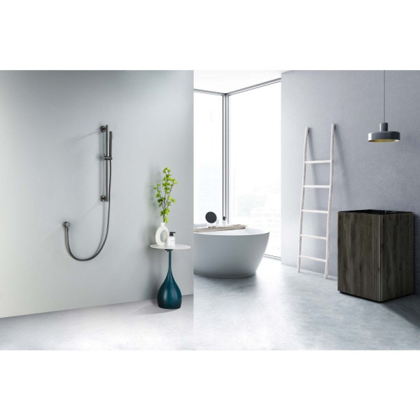 AQ2012BGM ЕВРОПА душевой гарнитур 1jet 65 см, оружейная сталь (шлиф. черный хром). Фото 6