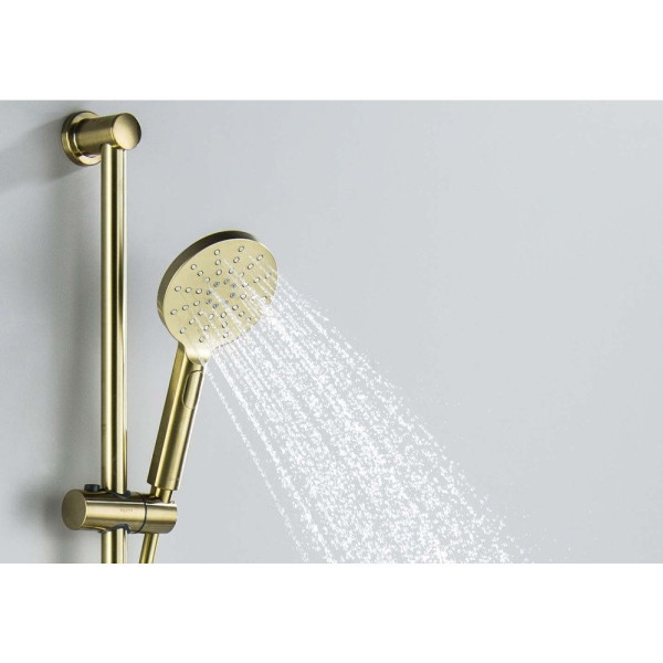 AQ2016BG ОБЕРОН душевой гарнитур 3jet 65 см, шлиф. золото. Фото 8
