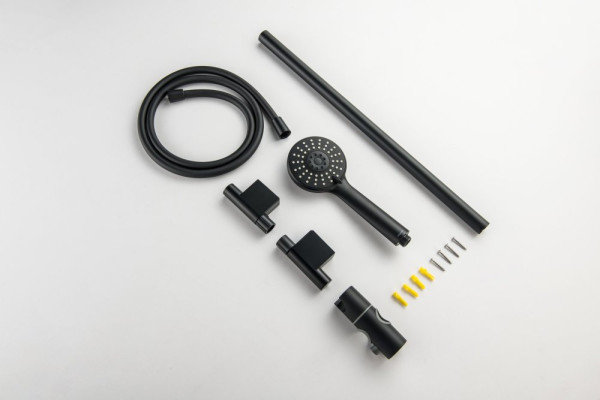 AQ2017MB БЕТТА душевой гарнитур 3jet 65 см, матовый черный. Фото 3