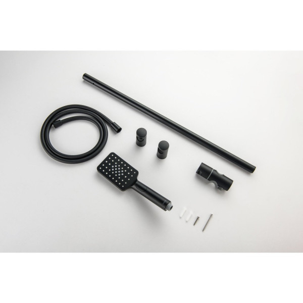 AQ2018MB ЛИРА душевой гарнитур 3jet 65 см, матовый черный. Фото 2