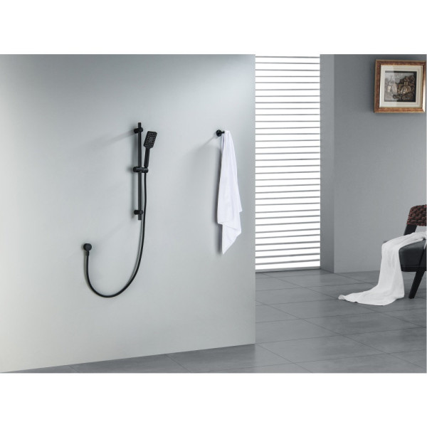 AQ2018MB ЛИРА душевой гарнитур 3jet 65 см, матовый черный. Фото 4