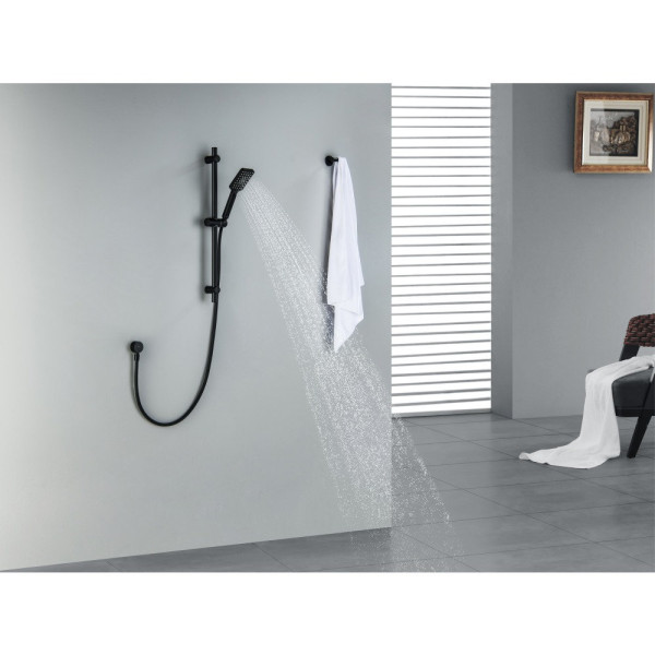 AQ2018MB ЛИРА душевой гарнитур 3jet 65 см, матовый черный. Фото 5