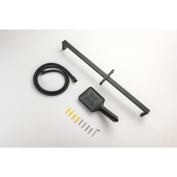 AQ2019MB ЛИБРА душевой гарнитур 3jet 68 см, матовый черный. Фото 2