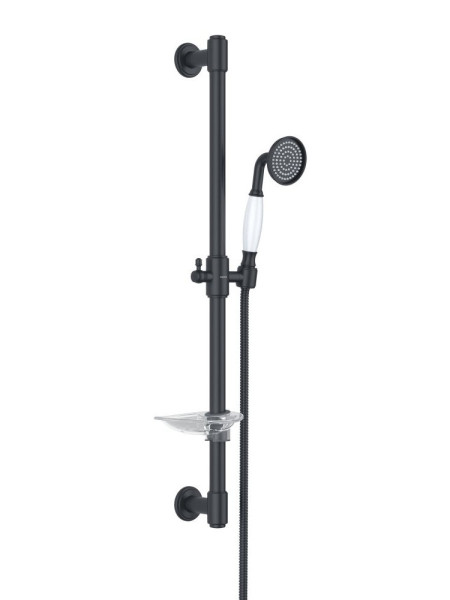 AQ2020MB КЛАССИК душевой гарнитур 1jet 65 см, матовый черный. Фото 1