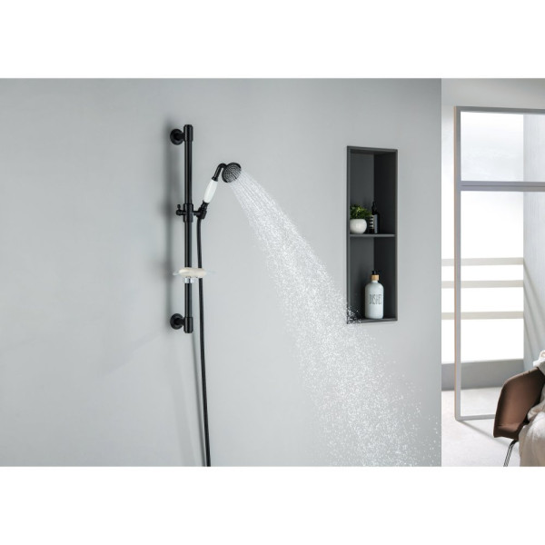 AQ2020MB КЛАССИК душевой гарнитур 1jet 65 см, матовый черный. Фото 3