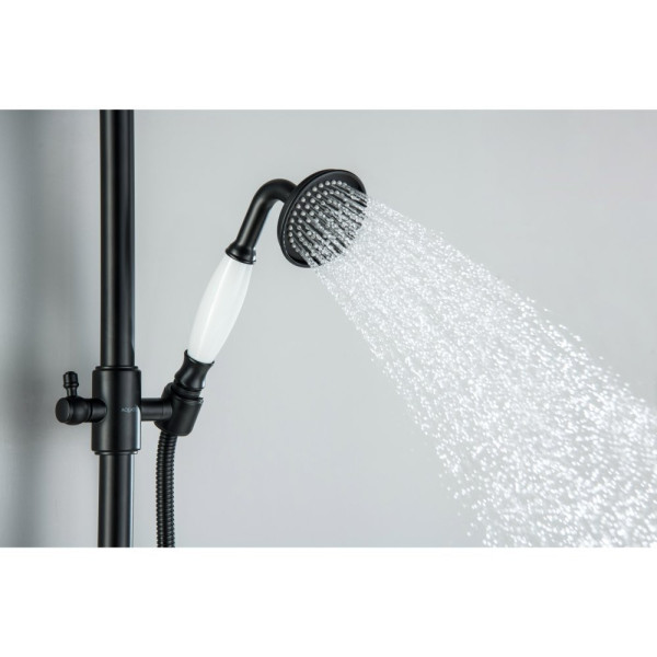 AQ2020MB КЛАССИК душевой гарнитур 1jet 65 см, матовый черный. Фото 4