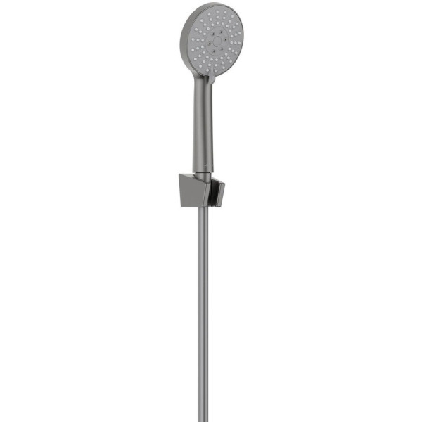 AQ2032BGM БЕТТА душевой набор 100 3 jet, оружейная сталь (шлиф. черный хром). Фото 1